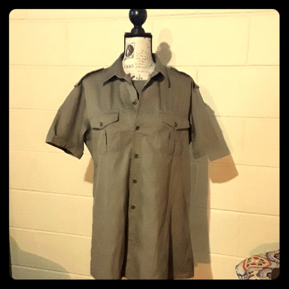 COPY - Vintage Italian uniform shirt sz Large - Picture 1 of 7
